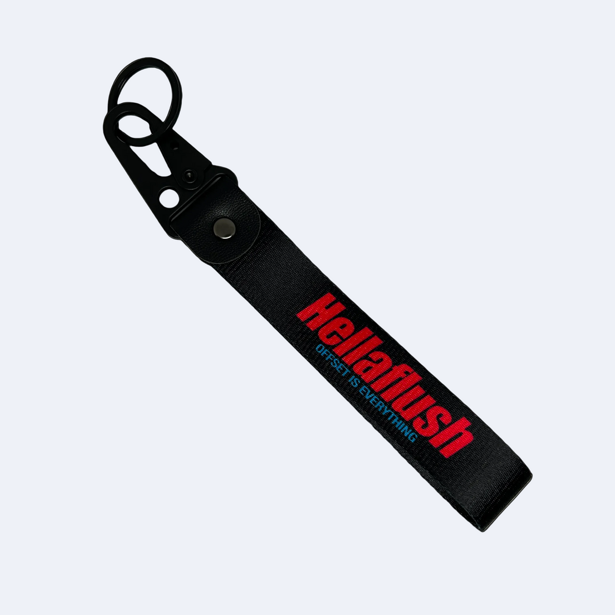 Black Hellaflush key tag with bold JDM text – Motorev car keychain accessory