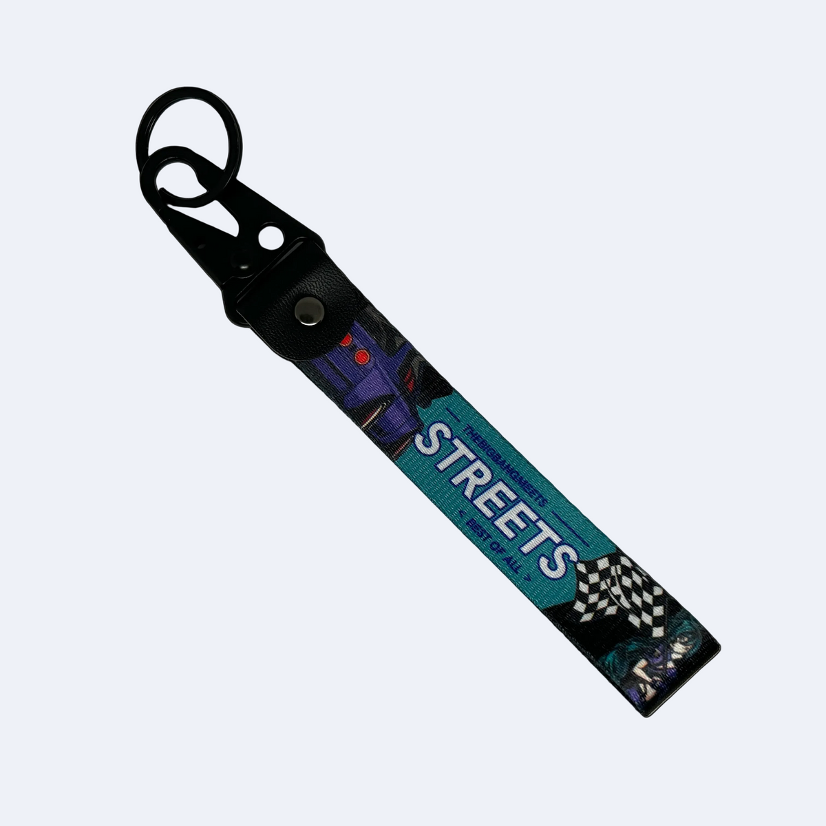 Motorev Best of All Streets car key tag, a zinc alloy and nylon JDM keyring featuring bold street racing-inspired artwork, scratch resistant and built for JDM and car culture enthusiasts UK