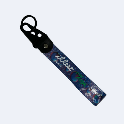 Waterdrop graphic key tag wioth BRIDE x Illest branding – Motorev performance keychain for car enthusiasts