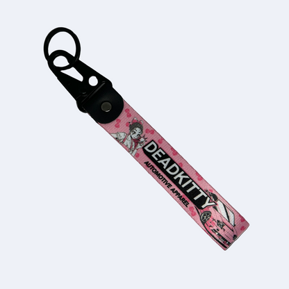 Motorev DEADKITTY AE86 car key tag, a zinc alloy and nylon JDM keyring featuring a bold AE86 Trueno-inspired design, scratch resistant and built for Toyota and JDM enthusiasts UK