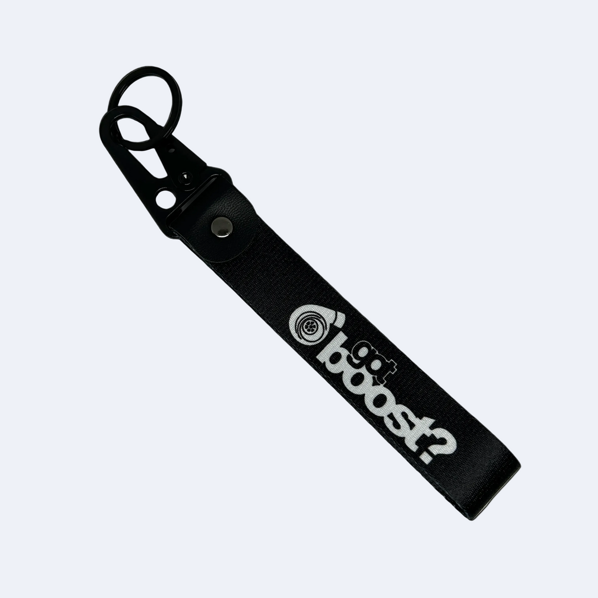 Black Got Boost key tag with turbo-inspired text – Motorev JDM car keychain accessory