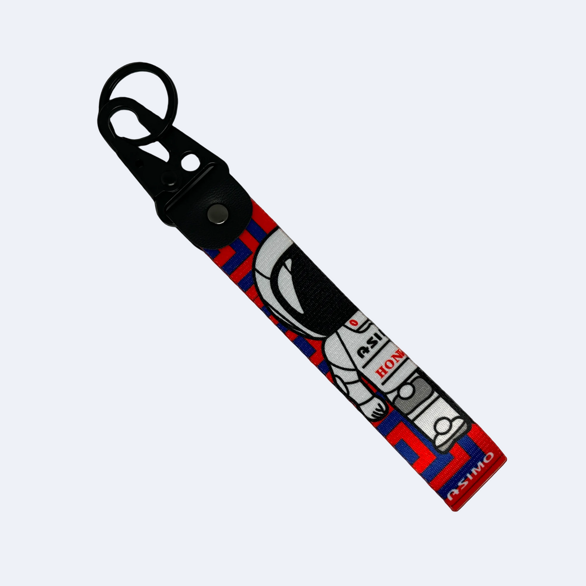 Red and blue Honda Asimo key tag with robot design – Motorev JDM car keychain accessory
