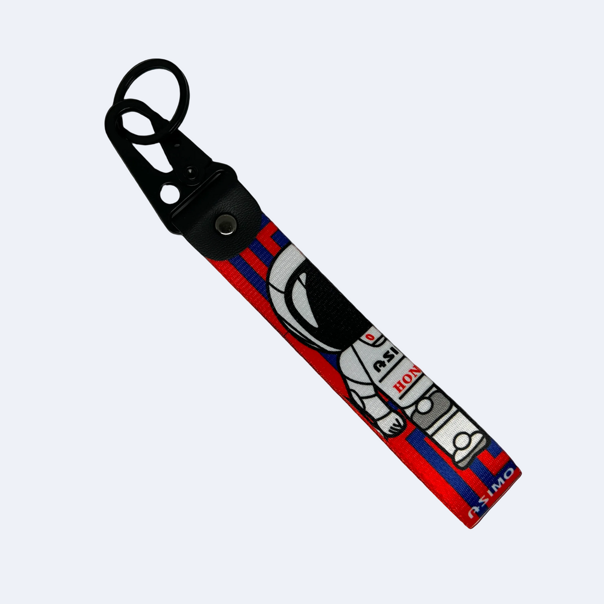 Red and blue Honda Asimo key tag with robot design – Motorev JDM car keychain accessory
