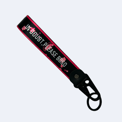 Black In Doubt, Please BOSO floral key tag with pink accents – Motorev JDM car keychain