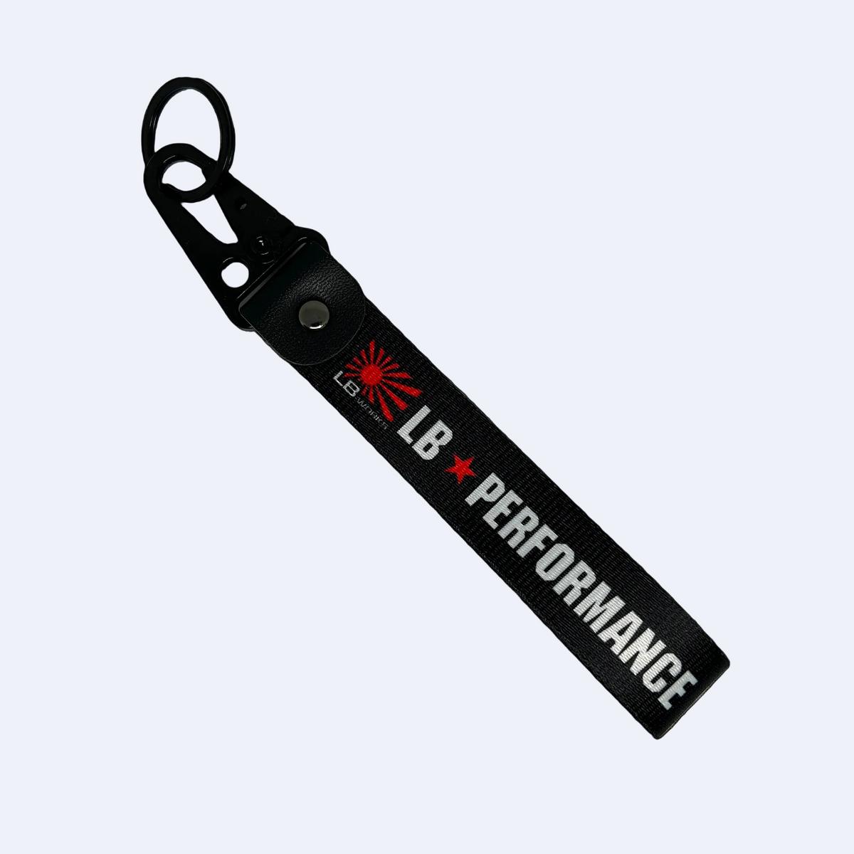 Black key tag with LB PERFORMANCE branding – Motorev JDM car accessory