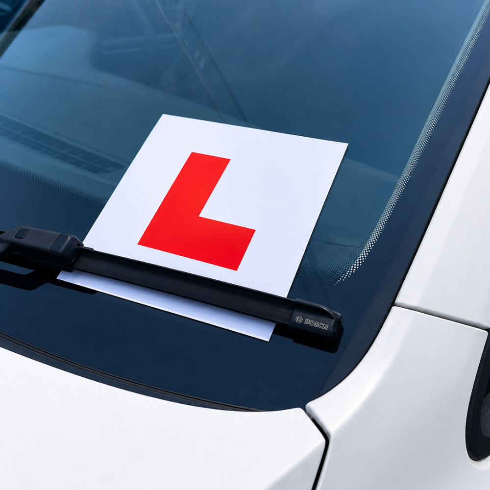 L plates with magnetic backing for learner drivers – Motorev car accessory