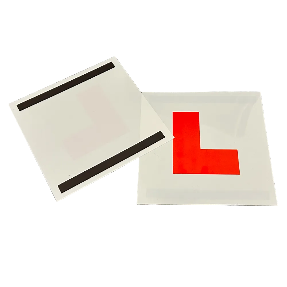Back of L plates with magnetic strips for secure placement – Motorev car accessory