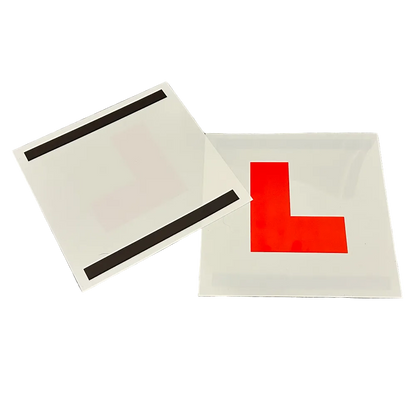 Back of L plates with magnetic strips for secure placement – Motorev car accessory