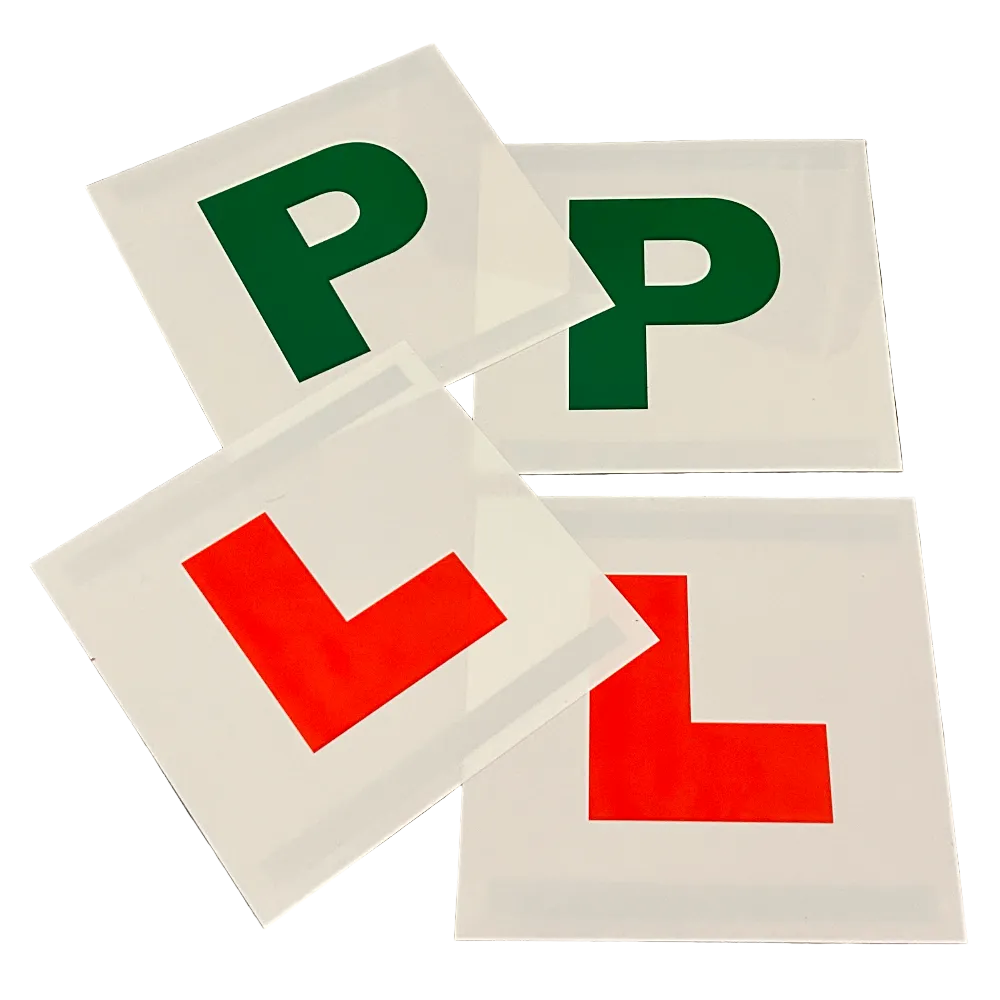 L plates and P plates set with magnetic backing – Motorev car learner driver accessory