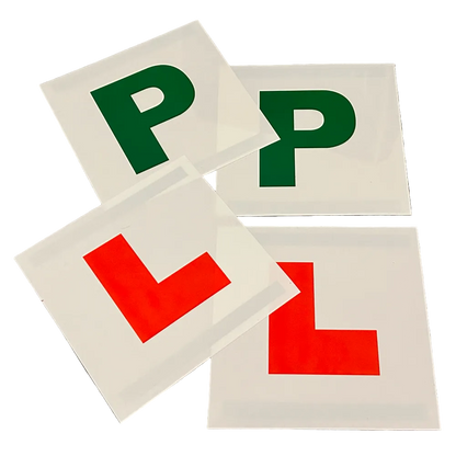 L plates and P plates set with magnetic backing – Motorev car learner driver accessory