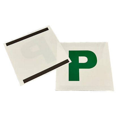 Back of P plates with magnetic strips for secure fit – Motorev car accessory