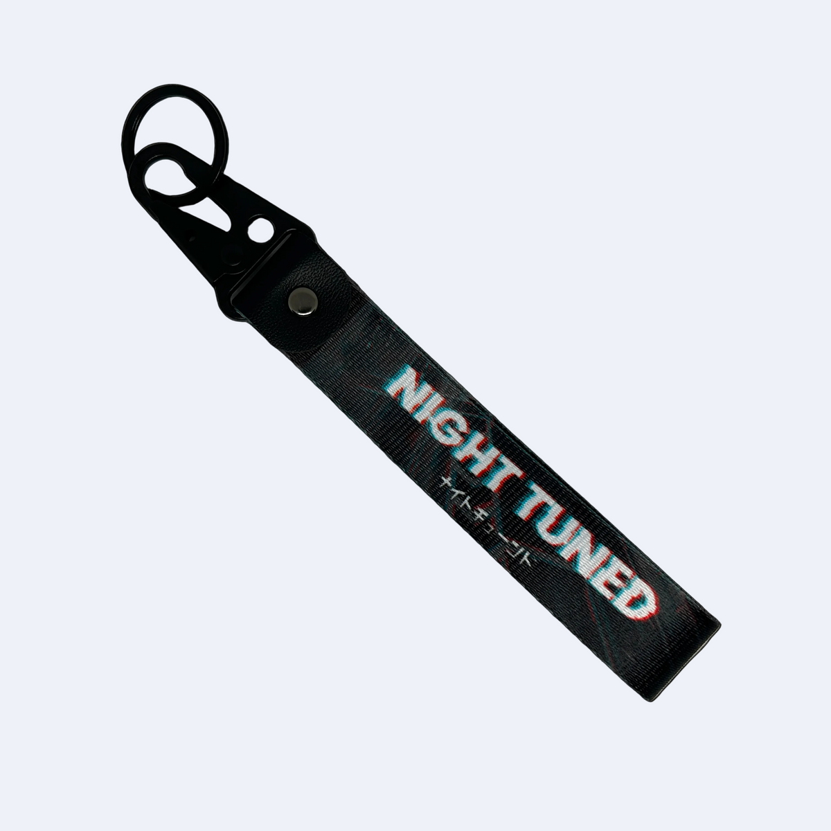 Black Night Tuned key tag with sleek JDM design – Motorev car keychain accessory