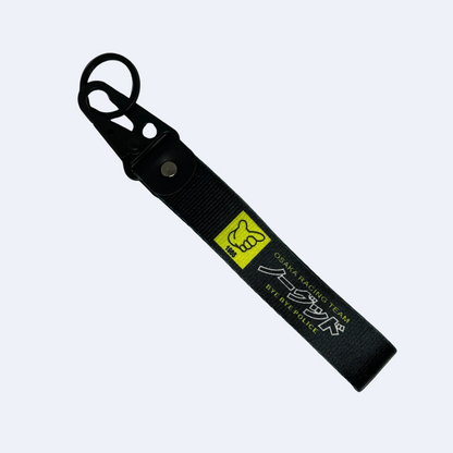 Motorev Osaka Racing Team car key tag, a zinc alloy and nylon JDM keyring featuring a bold street racing crew design, scratch resistant and built for JDM and car culture enthusiasts UK