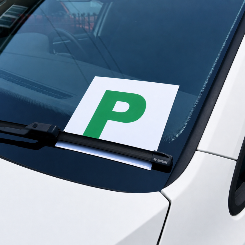 P plates with magnetic backing for new drivers – Motorev car accessory