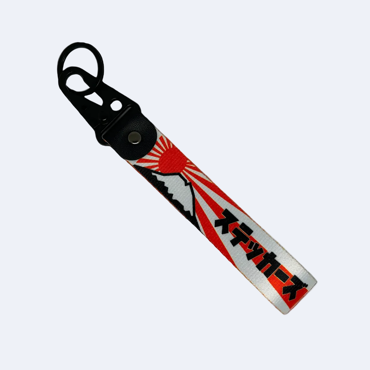 Mount Fuji Rising Sun key tag in orange and white – Motorev automotive keychain