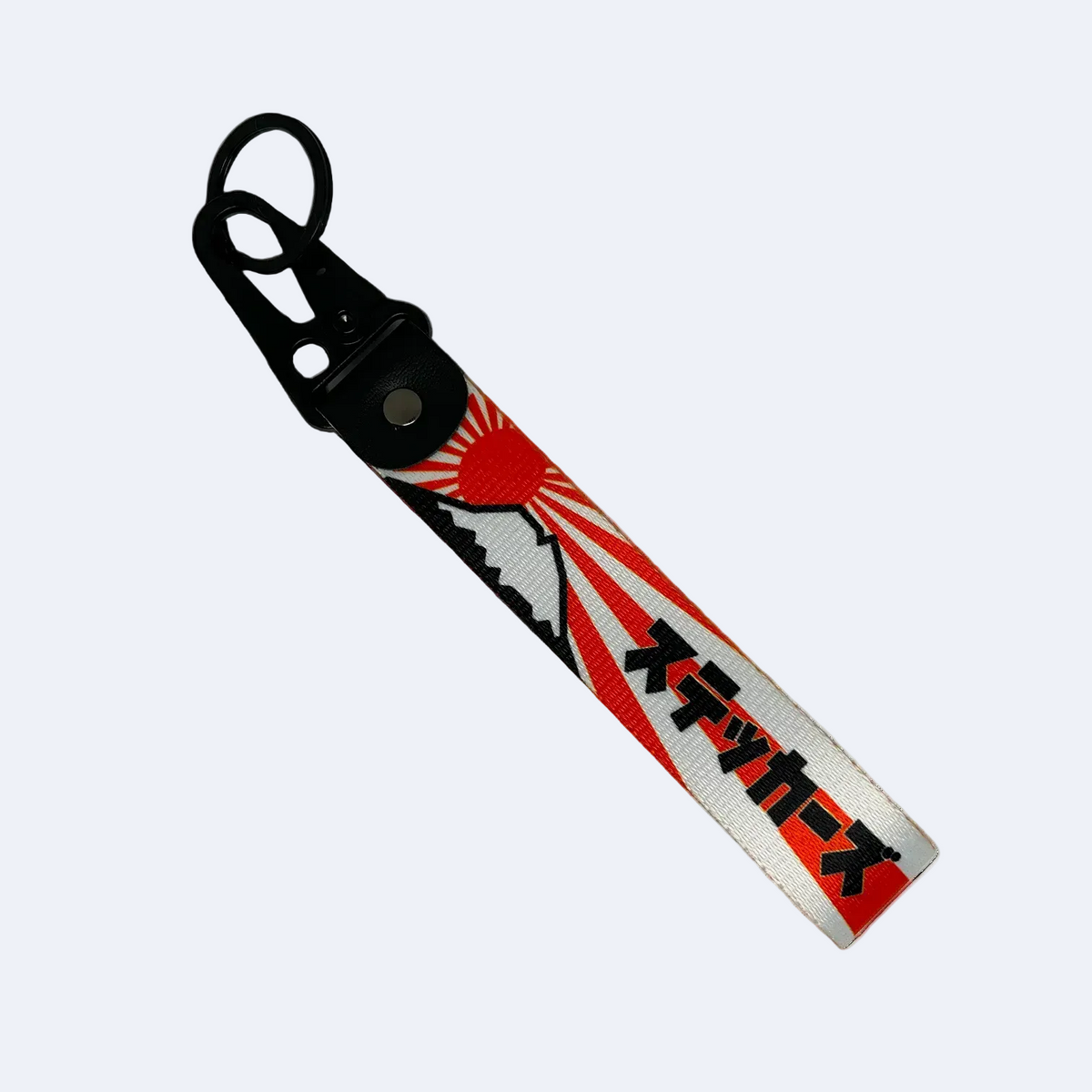 Mount Fuji Rising Sun key tag in orange and white – Motorev automotive keychain