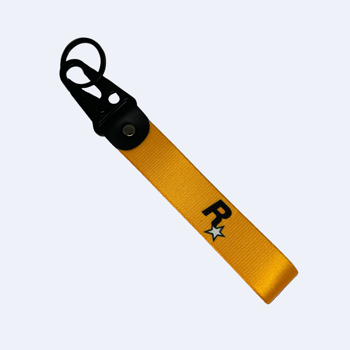 Motorev Rockstar car key tag, a zinc alloy and nylon keyring featuring a bold rockstar-inspired design, scratch resistant and built for car and motorsport enthusiasts UK