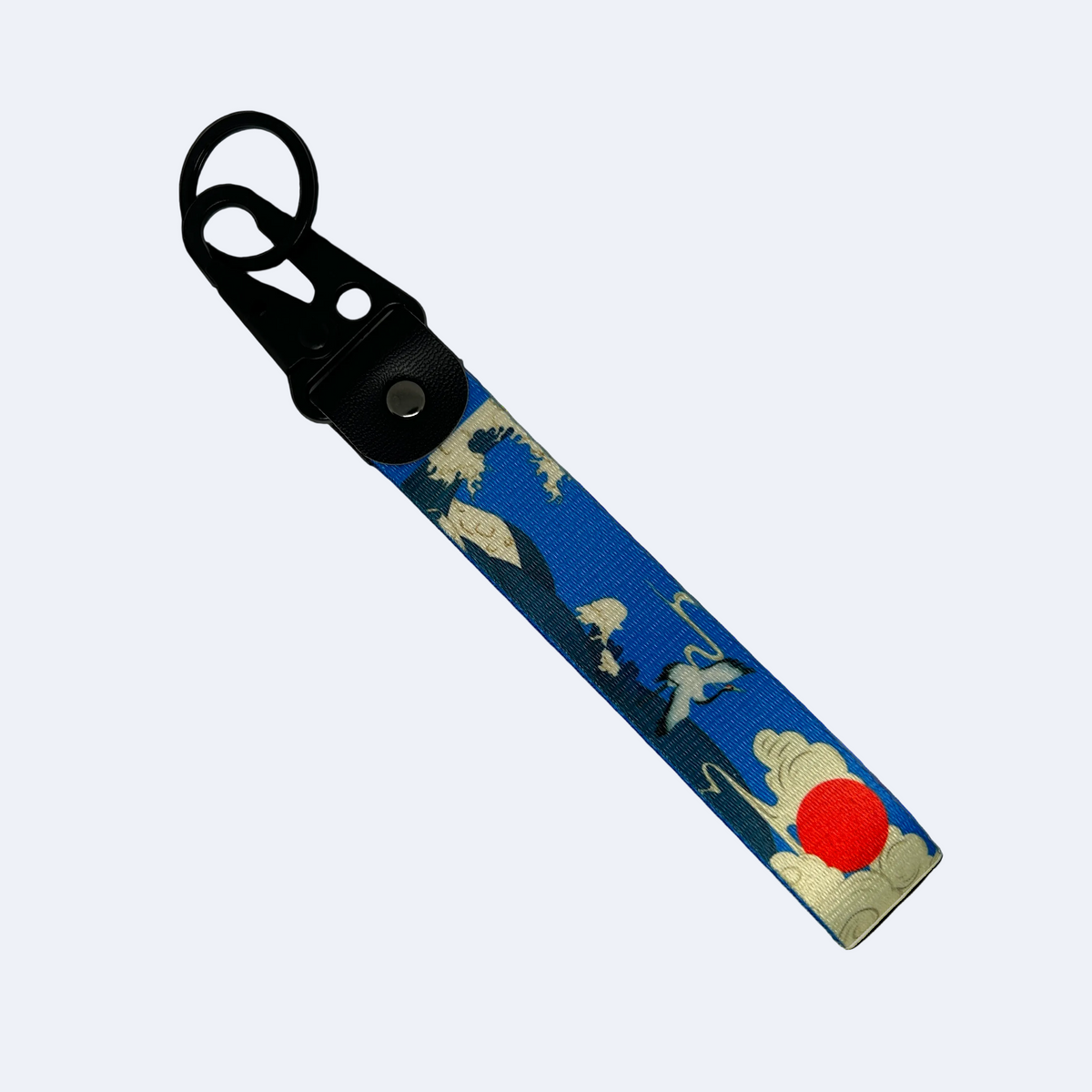 Ukiyo-e Art key tag with traditional Japanese wave design – Motorev JDM car keychain accessory